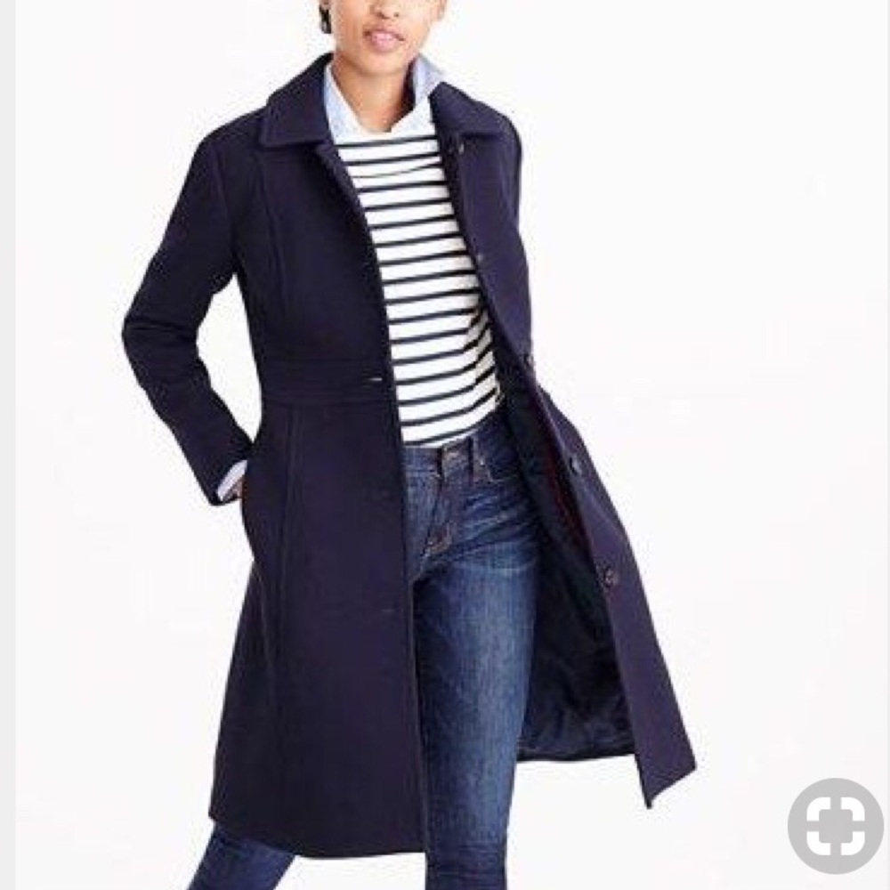 JCrew Navy Double Cloth Coat.